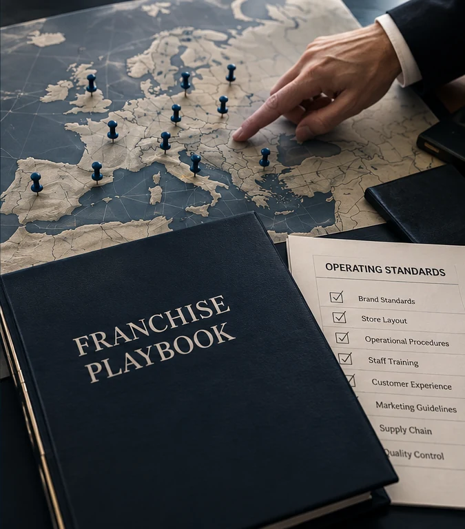 Franchisemodell — Standortkarte und operative Standards
